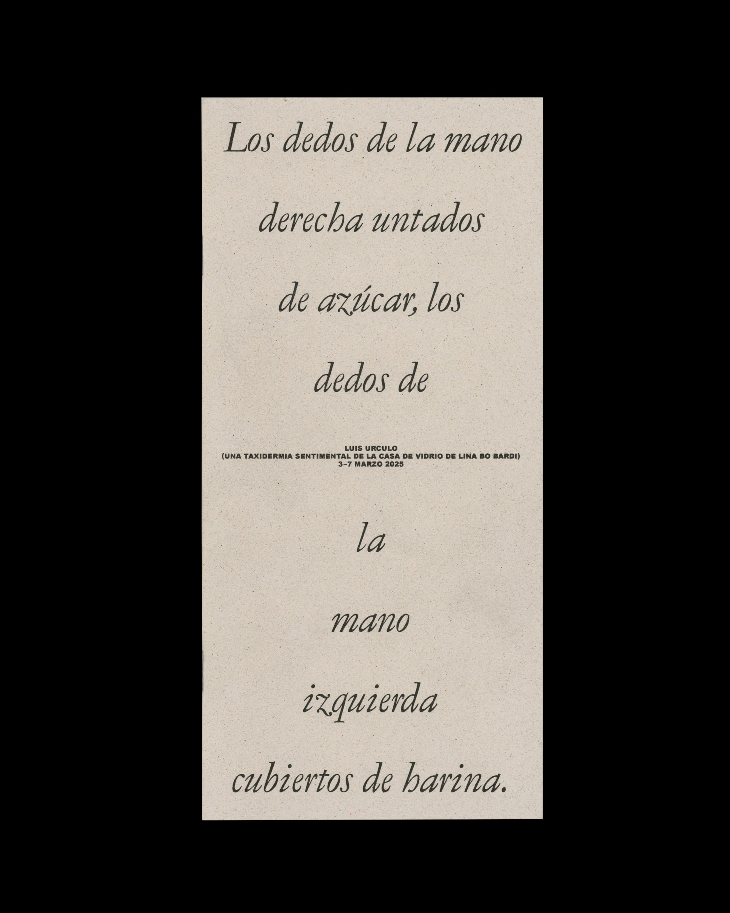 Daily Dialogue, project: La Mano derecha untada de azúcar la mano izquierda cubierta de harina (Fig. 2)